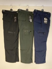 MENS FLEECE LINED CARGO BOTTOMS WINTER ELASTICATED WORK TROUSERS COMBAT PANTS