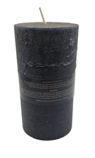 Large Black Pillar Candle Rustic Distressed Wax 13x7cm Home Decor Wedding Gift