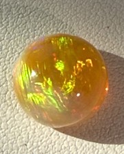 Natural Ethiopian Oval Loose Stone Yellow Opal Multicolor Luster Gemstone