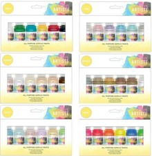 Docrafts Artiste Acrylic Paint Sets Metallic Neon Portrait Pastel Pearl or Basic