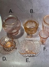 Lot for $99. Assorted Vintage Depression Glassware Or priced Individually. See