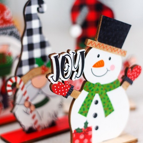 Artisan wooden santa snowman - artisan,