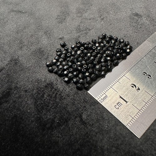 3mm round jet black - 3mm,