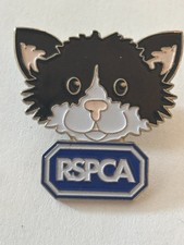RSPCA - Black and white cat metal badge