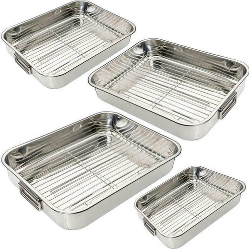 Stainless steel roasting tray - steel,