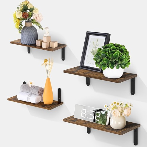 4pcs rustic shelves floating - rustic,