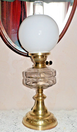 Antique working oil lamp glass - oil,