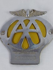 Vintage Metal AA Badge Number
