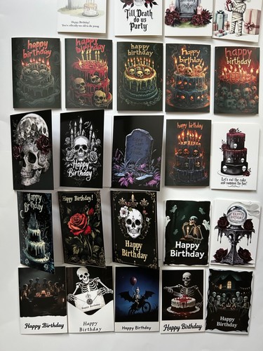Gothic style birthday cards - style,