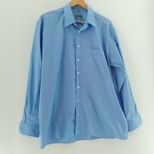 Eterna Excellent Mens Shirt Size 16 Blue Long Sleeve Cotton 