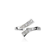 Adjustable Ring - Womens Ladies Girls, Resizable Open Band Diamante Toe Finger
