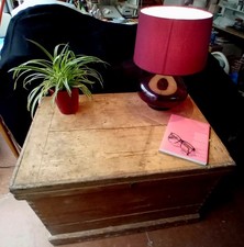 Antique Master Craftsman Wooden Chest Pine Trunk Box