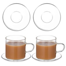 4 Pcs Round Glass Clear
