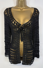Wallis Crochet Cardigan Black