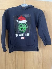 Primark Hulk Christmas Jumper Hoodie Size 5-6 Years. Excellent Condition