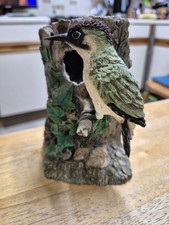 Charming Vintage Leonardo Green Woodpecker Resin Ornament