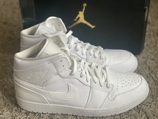 Jordan 1 Mid Triple White