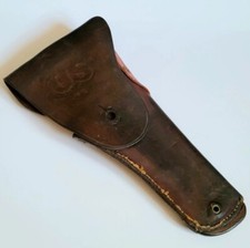 ORIGINAL WW1 NAMED COLT 1911 HOLSTER M1916 UPDATED IN WW2 LEATHER, US ARMY 