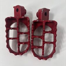 TRIALS Mx Rm 125 TRAIL FOOTRESTS FOOTPEGS UNIVERSAL RED ALUMINIUM 50x80mm  #5