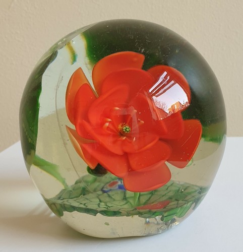 Vintage large red flower - red, &