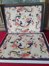 6 x Mason's Mandalay Blue 12"x9" Place Mats - Acrylic Finish -  Boxed