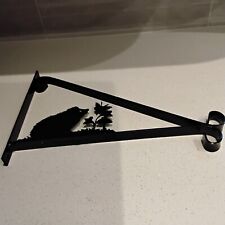 Black coloured metal Hedgehog hanging basket bracket