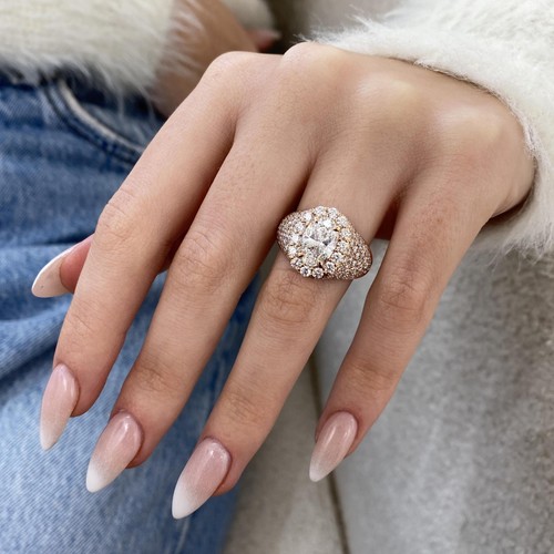 Solitaire pave engagement - w/,