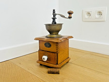 Antique Wooden Coffee Grinder ZASSENHAUS, Forged Steel Burrs, Germany, 1900s