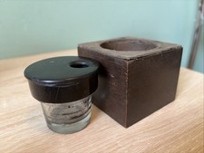 VTG  INK WELL With Wood Holder