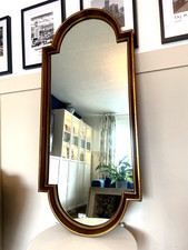 Gold Double Arch Mirror Large Gilt Art Deco Vertical Hall Mirror