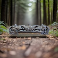 Architectural  Salvage Carved Oak Panel Pediment Vintage Repurpose Project