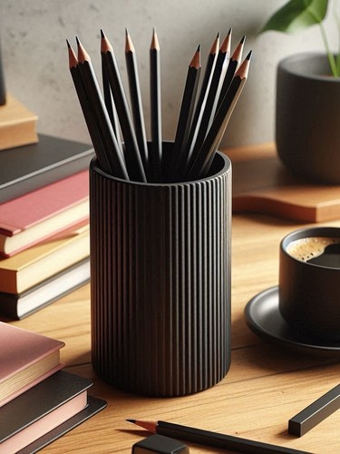 Printed ribbed pencil - 3d,