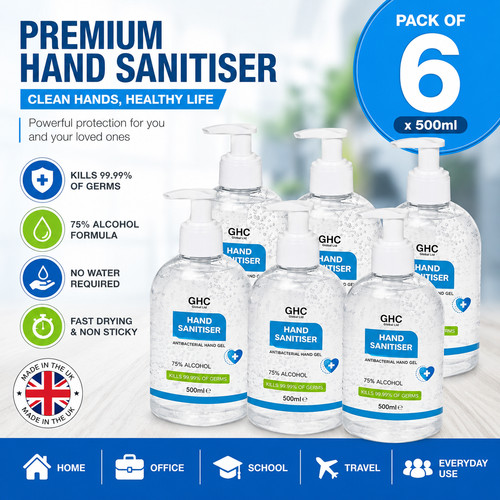 500ml hand sanitiser - sanitiser, pack