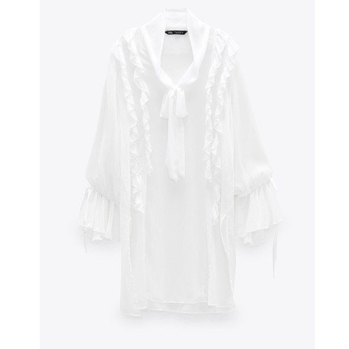 Zara ruffled blouse - blouse, oyster