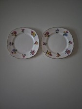 VALE BONE CHINA  PRETTY SQUARE SIDE PLATES c.1945-48
