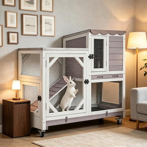 Duplex rabbit hutch indoor - duplex,