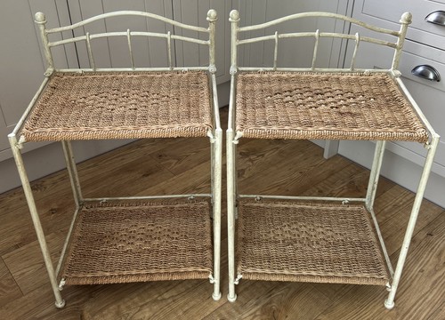 Rattan wicker iron bedside - iron,