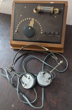 BBC Ericsson crystal set wireless radio with Brandes Superior headphones