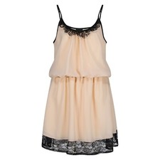 Cream Mini Party Dress Black