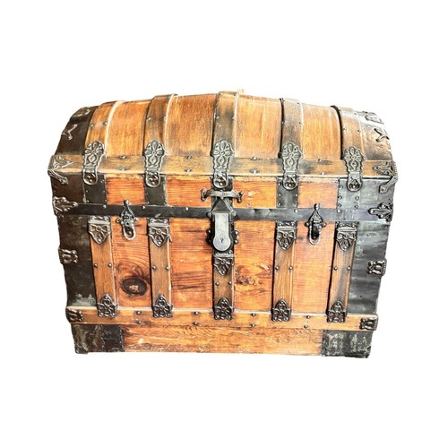 Antique steamer trunk - steamer,