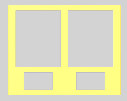 50x40cm bespoke mount for - 50x40cm, two