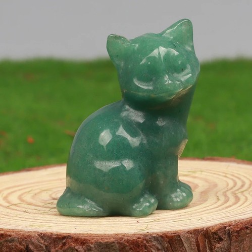 Crystal cat figurines - crystal,