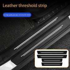 4Pcs Carbon Fiber Leather Car