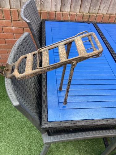 Vintage steel bicycle pannier - vintage,