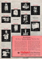 VTG 1950 Print Ad Hobart Food