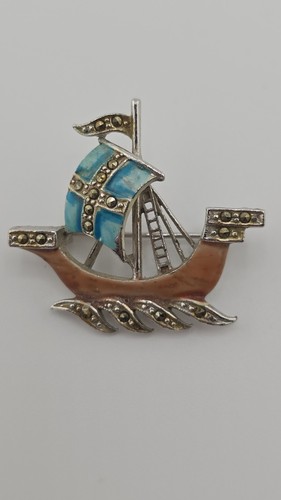 Vintage marcasite and enamel - vintage,