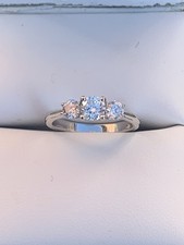 Leo Diamond 18 ct White Gold 3 Stone Trilogy Diamond Ring Size J   0.77 Cts