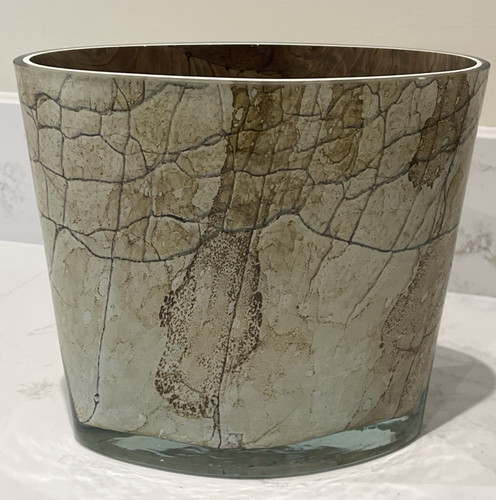 Crackle art glass vase - art,