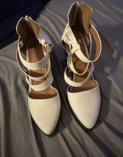 White Faux Leather Platform