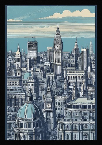 Bold london skyline framed - bold,